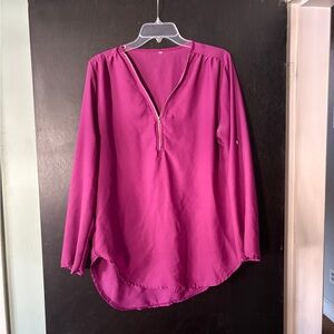 Women's Purple V-Neck Blouse